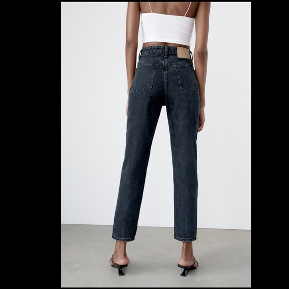 ZARA NWT MOM JEANS BLUE SZ 6 HIGH WAISTED - Picture 7 of 9